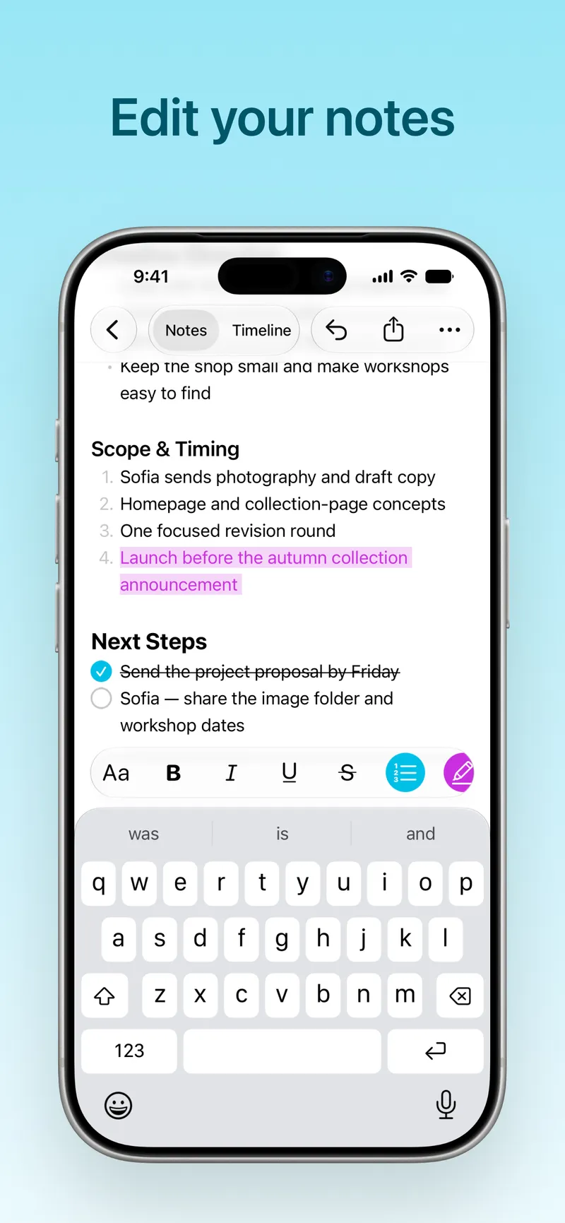04 · Edit your notes