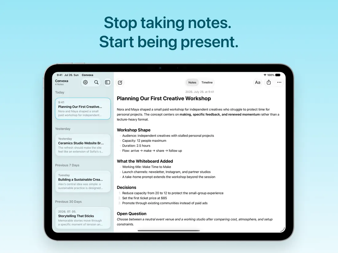 10 · Stop taking notes (iPad)